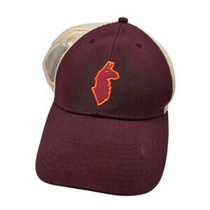 Cotopaxi Llama Snapback Trucker Hat in maroon